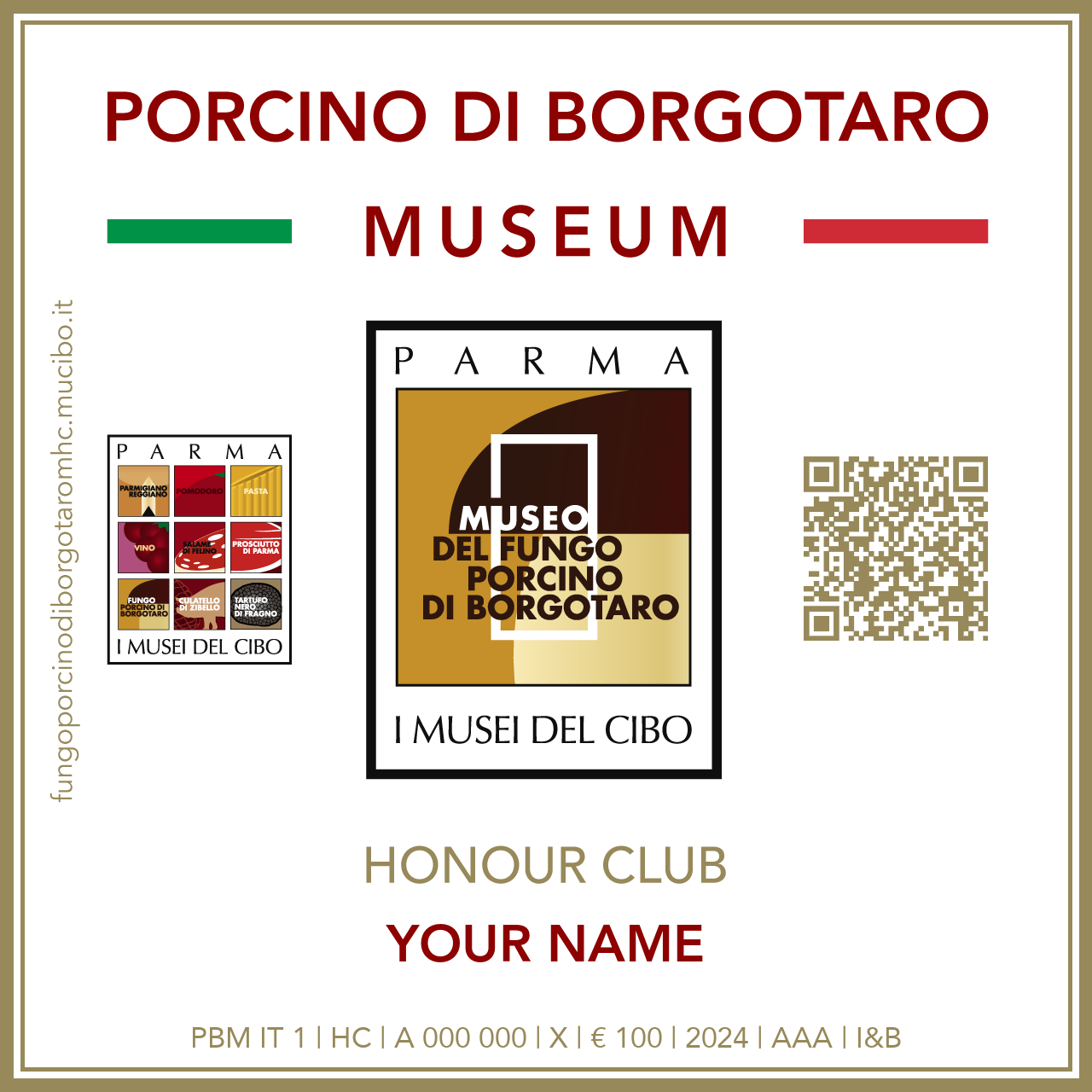 Fungo Porcino di Borgotaro Museum Honour Club - Token - IL TUO NOME
